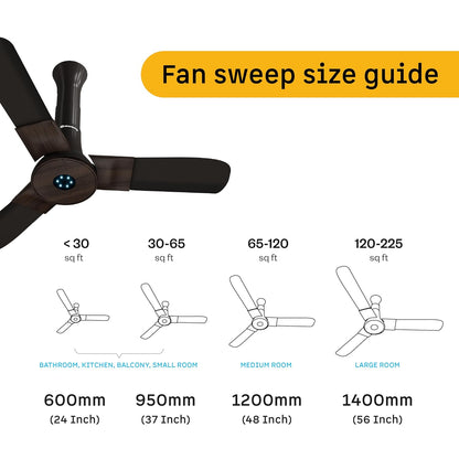 atomberg Studio+ 950mm BLDC Ceiling Fan with Remote Control | BEE 5-star Energy Efficient | New Blade Design | High Air Delivery | LED Speed Indicator | Low noise | 3 Year Warranty (Earth Brown)