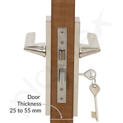 Plantex Heavy-Duty Door Lock Set - Main Door Lock Handle Set/ 6-Lever Lock Mechanism with 3 Years of Warranty/Mortise Lock with 3 Keys, Brass Lockbody (Matt)-4
