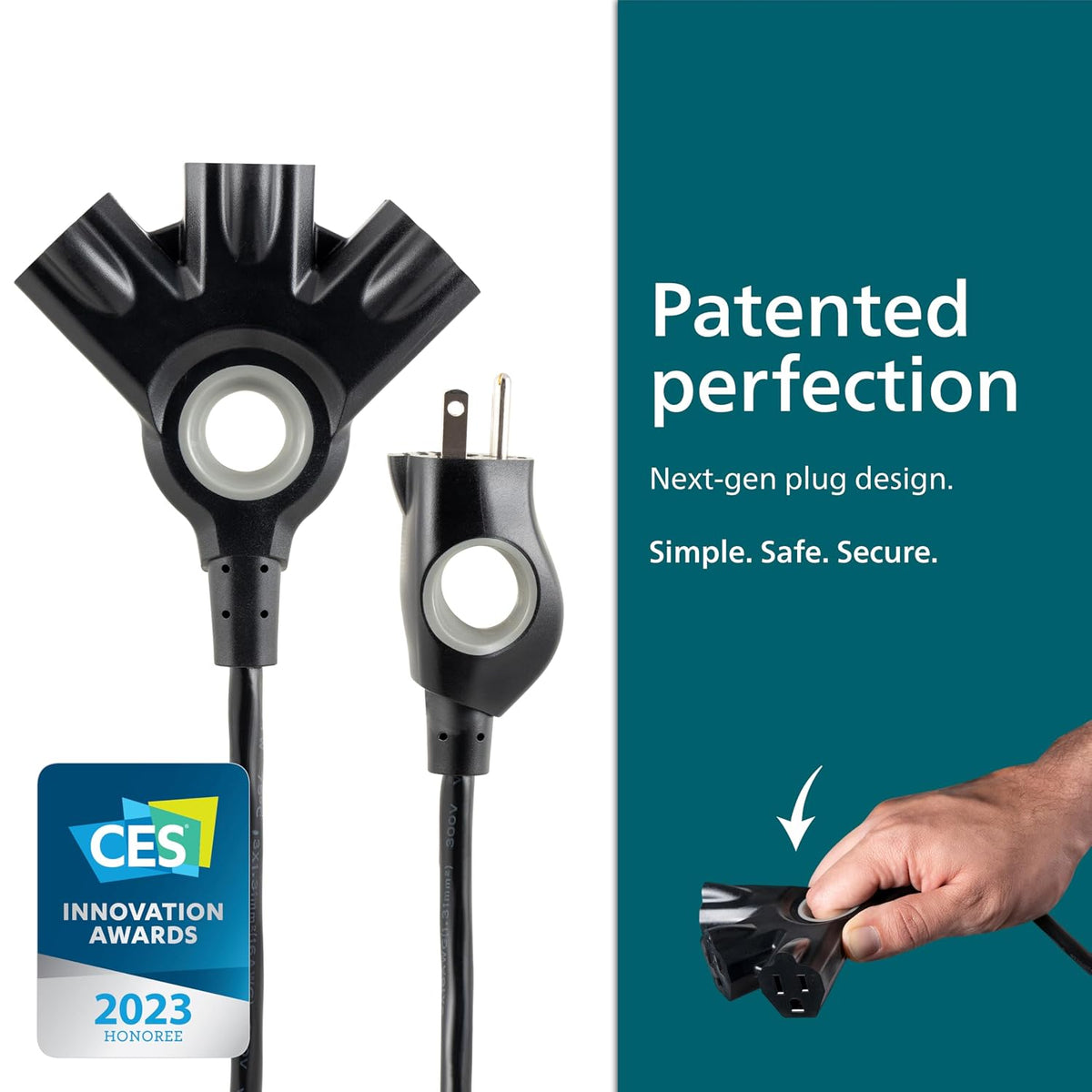 Philips EZGrip Outdoor Extension Cord with Multiple Outlets, 3 Prong Cord
