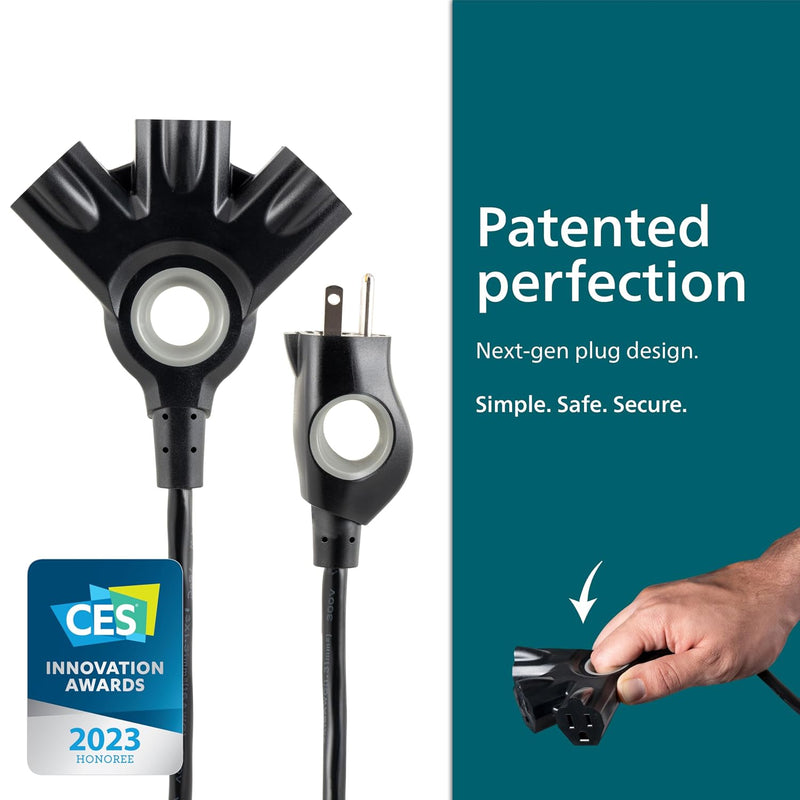 Philips EZGrip Outdoor Extension Cord with Multiple Outlets, 3 Prong Cord