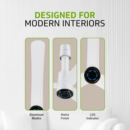 V-Guard Insight-G Premium BLDC Ceiling Fan For Home | 6 Speed Settings | 5-Star Energy Saving | Convenient Remote Control | High-Speed 100% Copper Motor | 1.2M (Blossom White Matte)