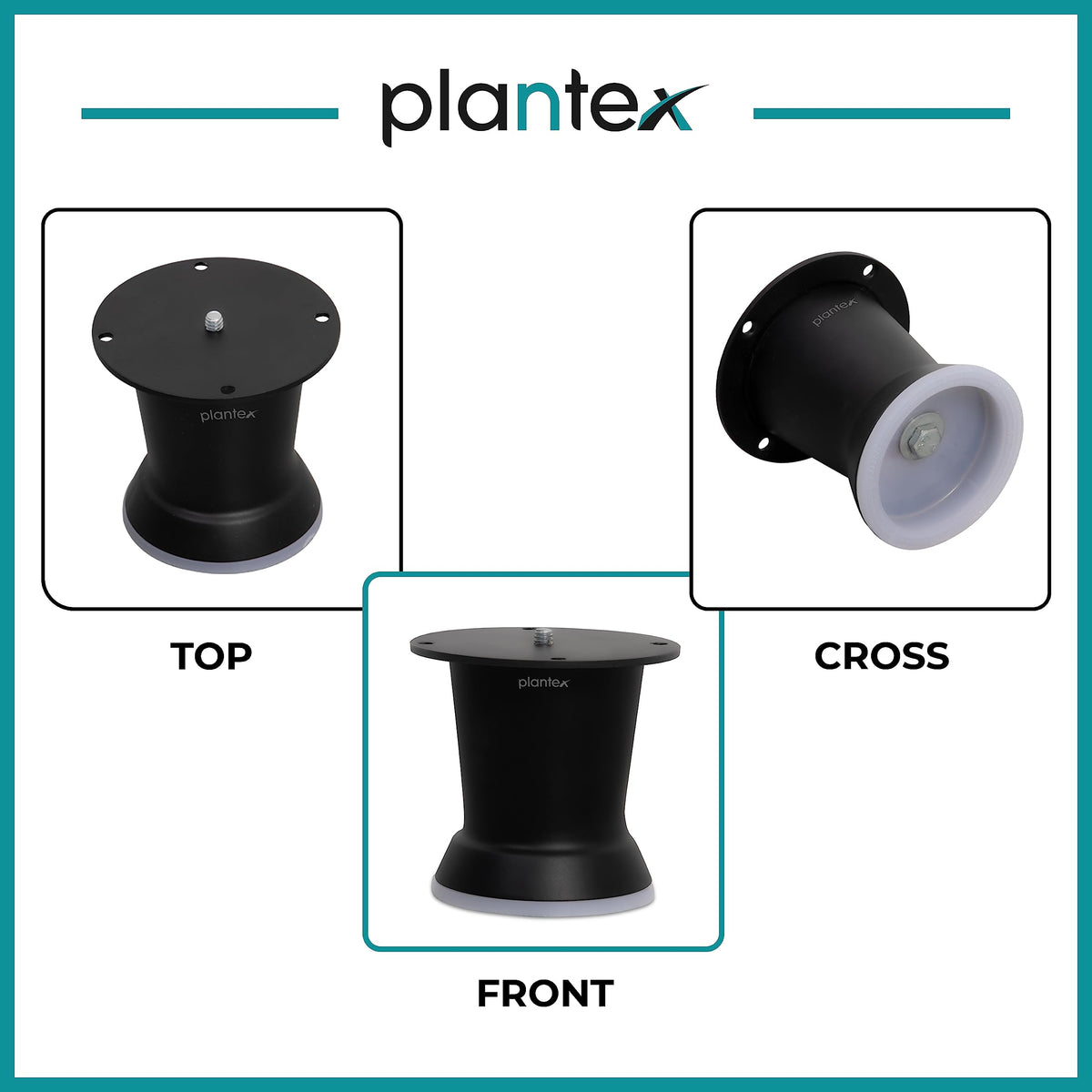 Plantex 3 Inch Sofa Legs for Bed Furniture/Sofa Legs for Table/Sofa Support Legs with Rubber Grip (Black, 2 Pcs)-5