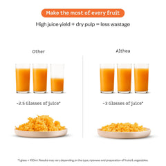 Atomberg Althea Cold Press Juicer For Home | High Nutrition | 40RPM | Easy To Use & Clean | Auto Reverse | XL Hopper | Safety Features | Ideal for Fruit, Veggie Juices, Coconut Milk | Sunset Orange