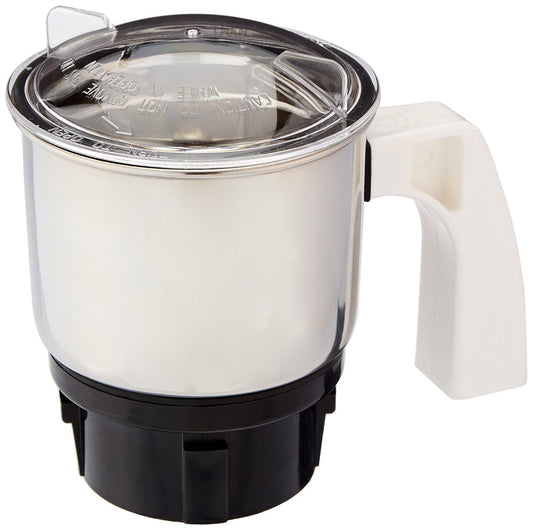 Preethi MGA-501 0.4-Litre Chutney Jar (Steel/Transparent) | Machine Ground & Polished Blades | Quick Grinding | High Grade Nylon Couplers | 1 Year Warranty |Transparent Lid