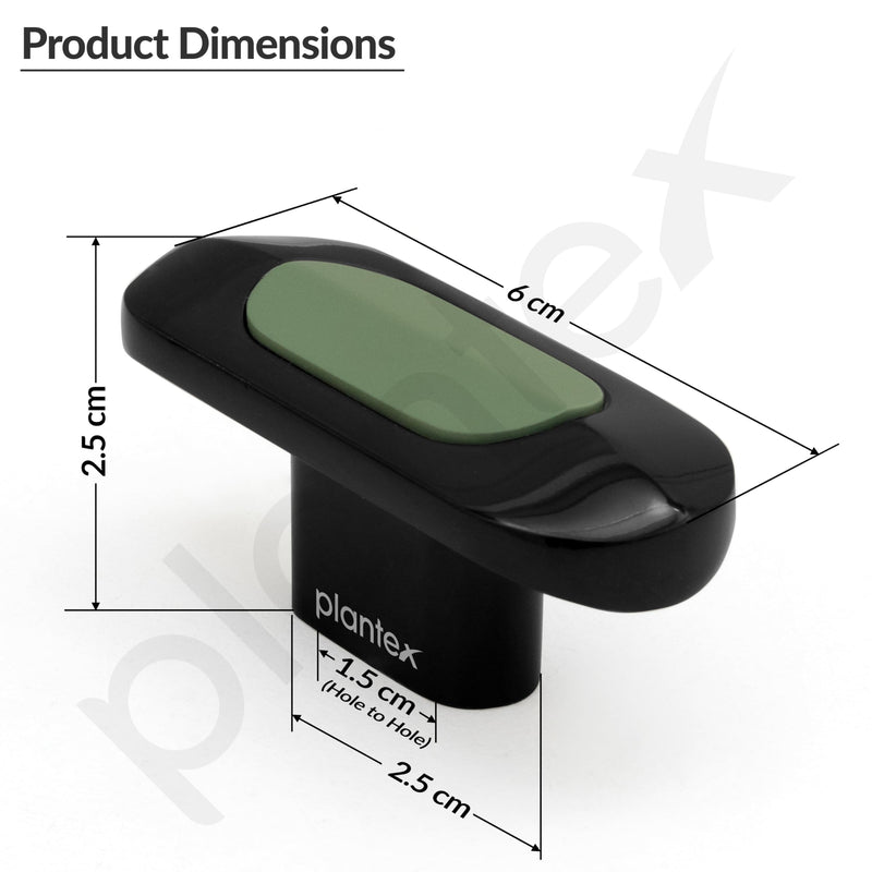 Plantex Knobs for Drawer/Drawer Knobs/Oval Knob for Cabinets/Drawer Handle/Pull-Push Knob for Kitchen/Bedroom Drawers - Pack of 1 (SH-432, DC-Black & Green)-2