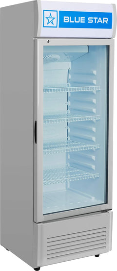 Blue Star VC325 5 Star Frost Free Vertical Glass Single Door Visi Cooler (300L, white)