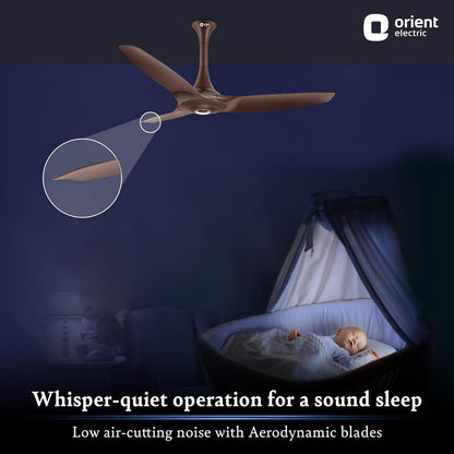 Orient Electric 1230 mm Aeroquiet ceiling fan for home|Best-in-class 18-pole motor| BEE 2-Star Rated Energy Efficient Fan | 100% Copper motor | 2-year warranty by orient | Roasted Coffee