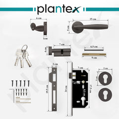 Plantex Door Lock for Home/Main Door Lock Set/Mortise Lock Set with Brass Lock Body & Cylinder - Pack of 1 (7135, Grey)-6