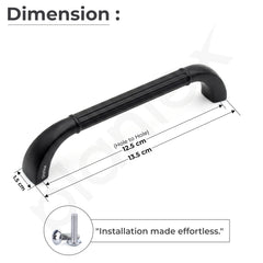 Plantex Cabinet Handle/128mm Handle for Drawer/Wardrobe/Kitchen Handle/Pull-Push Handle for Home/Office - Pack of 1 (Black) (Model APS-PH-105)-2