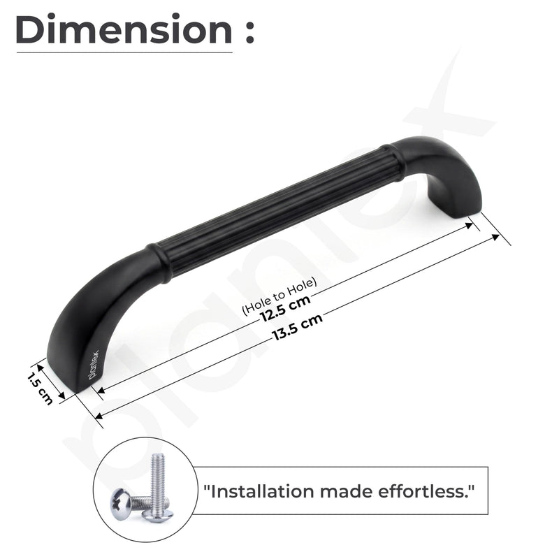 Plantex Cabinet Handle/128mm Handle for Drawer/Wardrobe/Kitchen Handle/Pull-Push Handle for Home/Office - Pack of 1 (Black) (Model APS-PH-105)-2