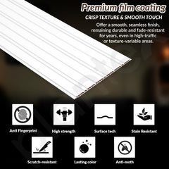 Plantex PVC Wall Panel/Louvers Panel for Wall/3d wall Panel for Interior Wall Decor/Eco-Friendly Fluted Panel for Wall/- Pack of 5,Covers - 50 Sq. Ft (White Texture-12 Inch x 10 Ft)-3
