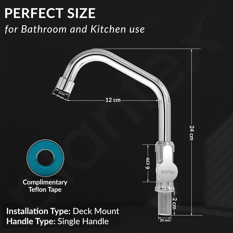 Plantex Pure Brass Single Lever Kitchen Taps for Home Sink/Kitchen Tap with Water Saving Nozzle for Sink Tap with 7 Year Warranty -(FLO-812-Mirror-Chrome)-4