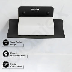 Plantex Stainless Steel Soap Holder for Bathroom/Wall Mounted Soap Holder/Soap Dish/Bathroom Accessories (Black)-2