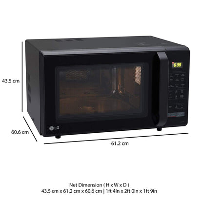 LG 28 L Convection Microwave Combination OvenOven (MC2846BV, Black, Auto Cook, Defrost, Indian Cuisine, Tandoor Se, Child Lock, Steam Cook & Stainless Steel Cavity)