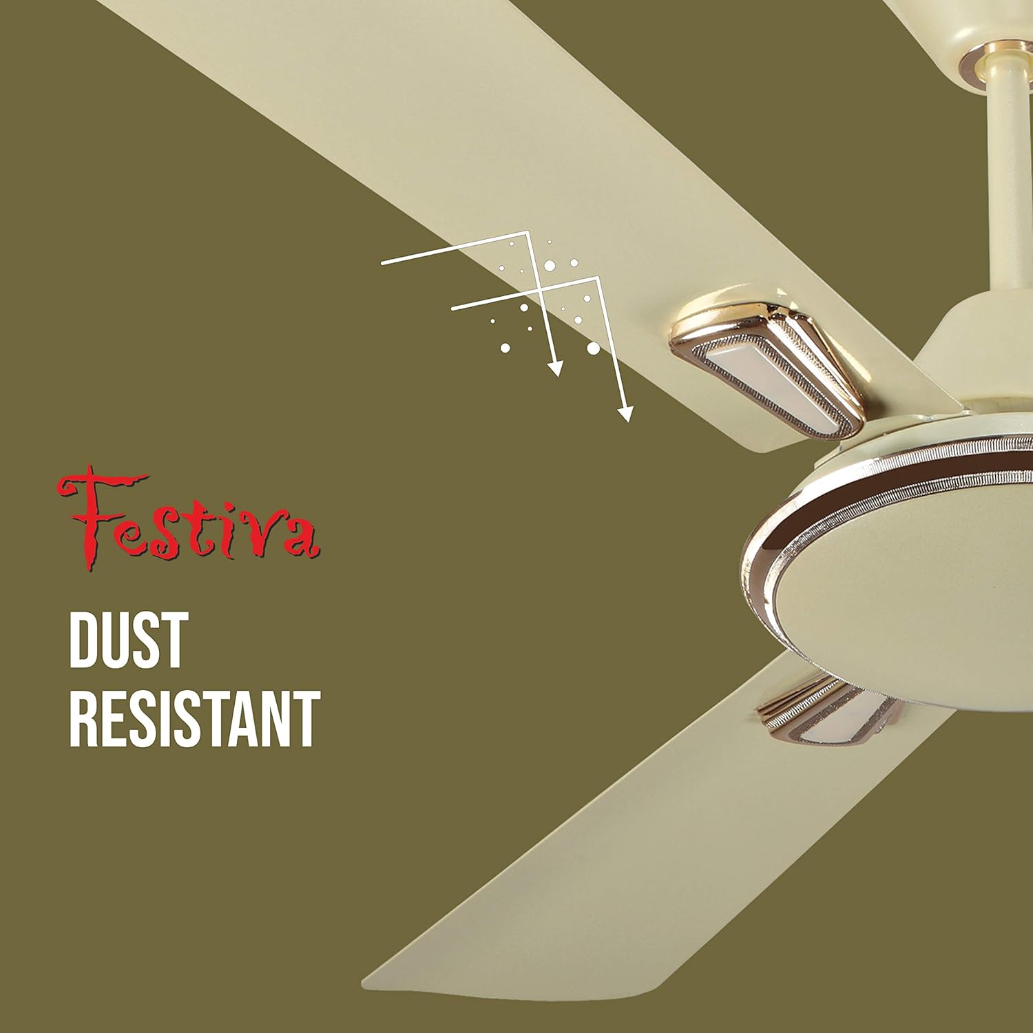 Havells Festiva 1200mm Dust Resistant Ceiling Fan (Pearl Ivory)
