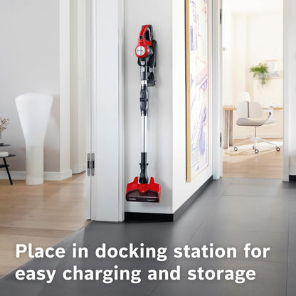 Bosch Unlimited 7 ProAnimal, Cordless Vacuum Cleaner with Rechargeable 3.0 Ah Battery and FlexTube, LED Lighting, 10 Year Motor Warranty, in Tornado Red