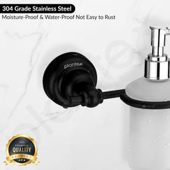 Plantex 304 Grade Stainless Steel Liquid Soap Dispenser/Shampoo Dispenser/Hand Wash Dispenser/Bathroom Accessories - Skyllo (Black)-6