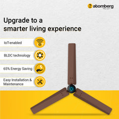 atomberg Renesa Smart 1200mm BLDC Ceiling Fan with IoT & Remote | Energy Efficient Ceiling Fan | Ceiling fan for Living Room | High Air Delivery with LED Indicators (Brown & Black)