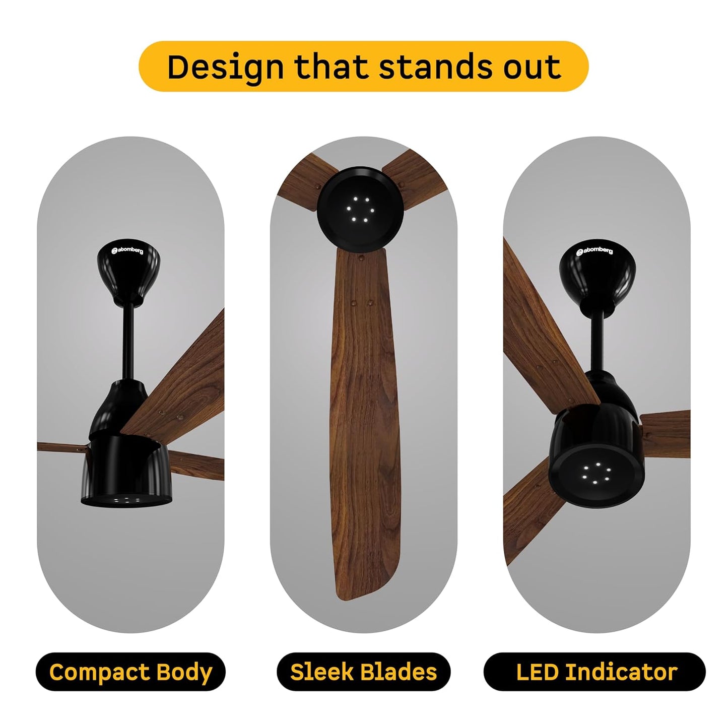 atomberg Renesa Enzel 1200mm BLDC Ceiling Fan with Remote Control | BEE 5 star Rated Energy Efficient Fan | High Air Delivery with LED Indicators| 3 Year Warranty (Dark Walnut)