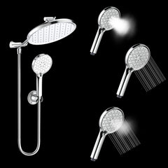 Plantex Shower For Bathroom Full Set with 3-Mode Hand Shower/304 Stainless Steel Flexible Hose Pipe & Hand Shower Holder-Chrome-1