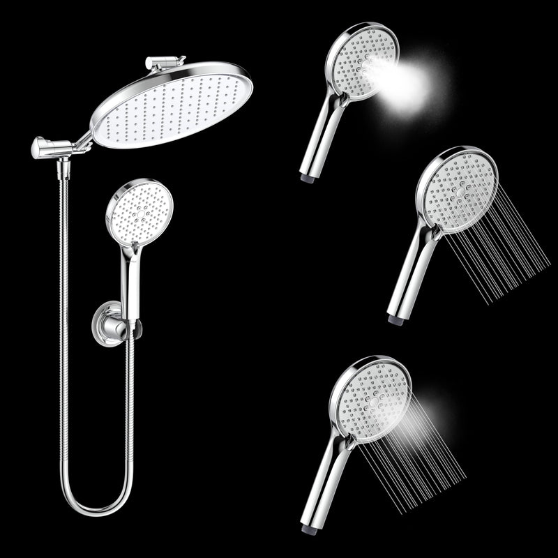 Plantex Shower For Bathroom Full Set with 3-Mode Hand Shower/304 Stainless Steel Flexible Hose Pipe & Hand Shower Holder-Chrome-1