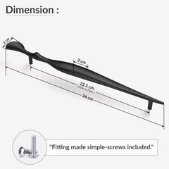 Plantex Cabinet Handle/224mm Handle for Cabinet/Furniture/Door Pull-Push Handle for Home/Office - Pack of 1 (Black) (Model APS-DTC-9136)-3