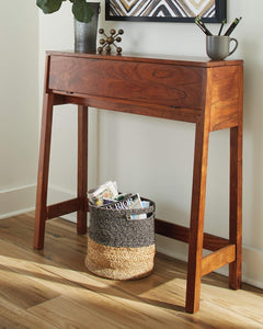 Solid Sheesham Wood Vintage Fold Down Drawer Storage Console Table for Home | Living Room | Office | Entry-Way 