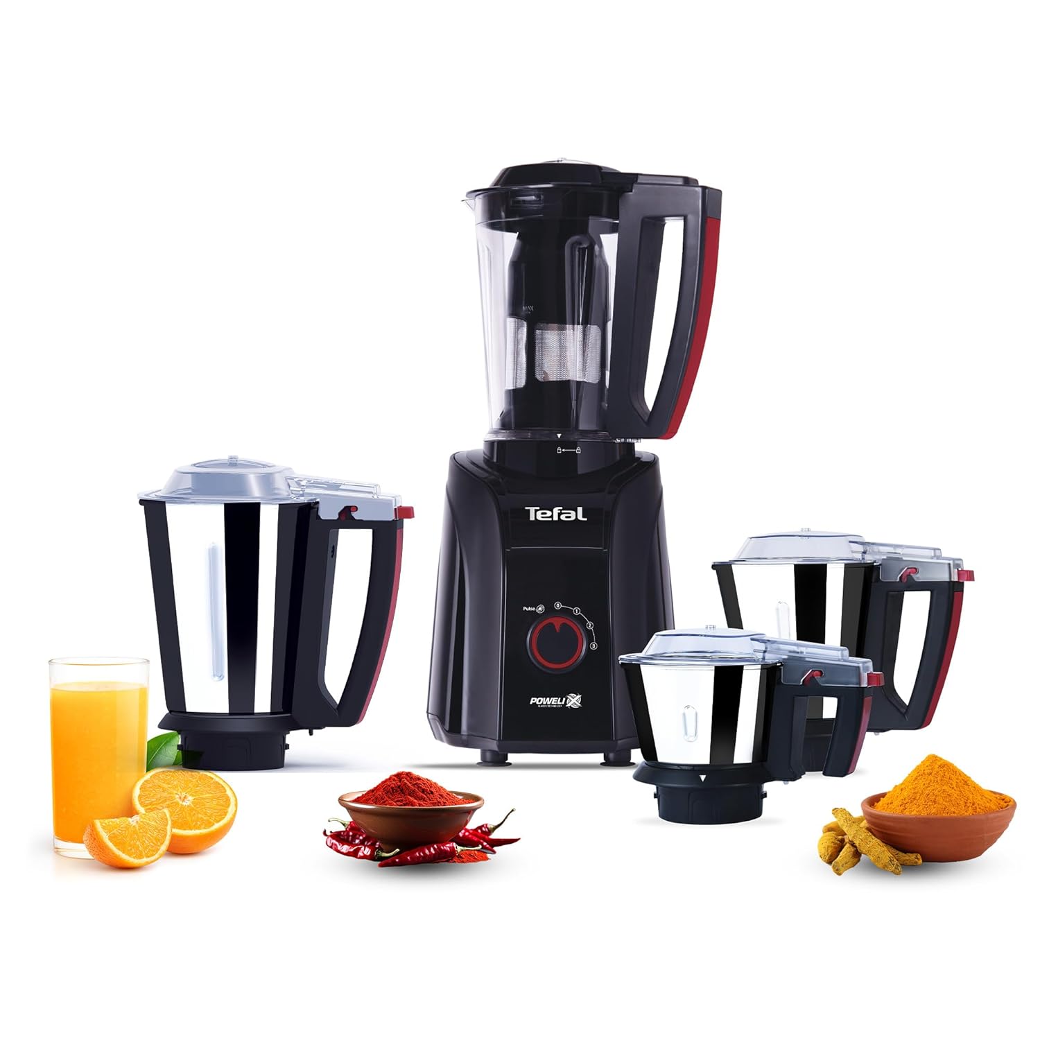 Tefal Puregrind Mixer Grinder, 800W Heavy-Duty Copper Motor, Advanced Lid Jar Interlocking Leakproof Jars | Hands Free Operation | Europe’s No.1 Brand | 3-Year Product Coverage | 5 Year Motor Coverage