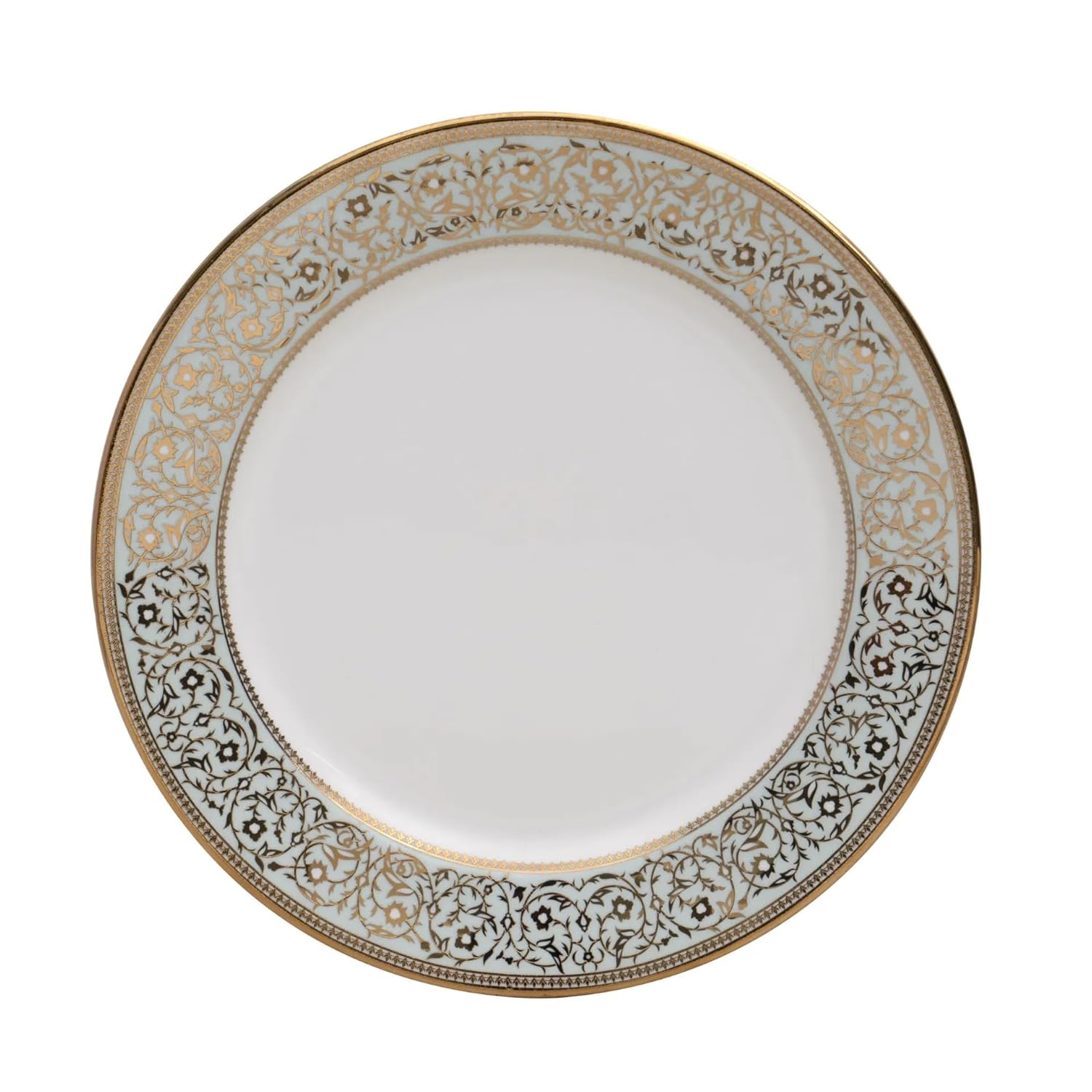 Clay Craft Fine Ceramic Georgian Ebony Floral Dinner Set (Set of 16) (E647), Enchanting Gold, for Family of 4, Dinner Set Ceramic, Dining Set for Dinner, Crockery Set for Gift, Kitchen Set for Home