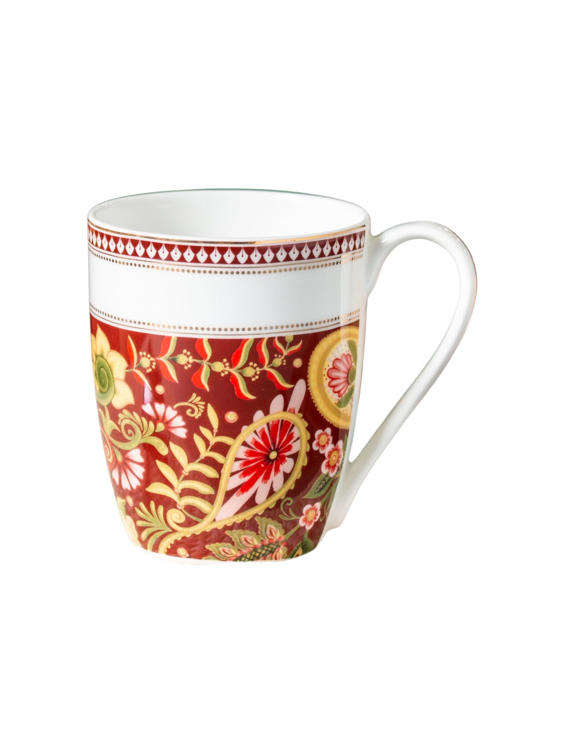 Clay Craft Fine Ceramic Printed Milk/Coffee Mug 1 Piece -300 ml (Pink)