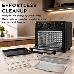 Faber Air Fryer Oven 14L 1400W|View Window|Bake Tray,Crumb Tray & Tray Handle|Dishwasher safe removable parts|6 cooking 