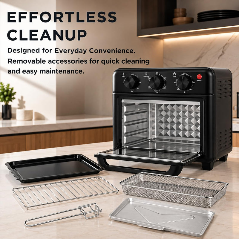 Faber Air Fryer Oven 14L 1400W|View Window|Bake Tray,Crumb Tray & Tray Handle|Dishwasher safe removable parts|6 cooking 