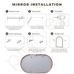 Plantex Aluminium Frame Mirror for Bathroom/Wall Mount Capsule Mirror for Bedroom/Dressing Room/Living Room/Entryway - (Rose Gold, 22x36 Inch)-5