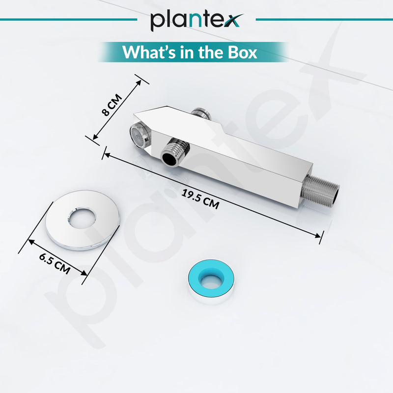 Plantex Pure Brass Bathtub Spout with Button Attachment for Hand Shower with Water Saving Aerator with Teflon Tape and Wall Flange/Spout with Button-(PRI-322-Chrome)-3