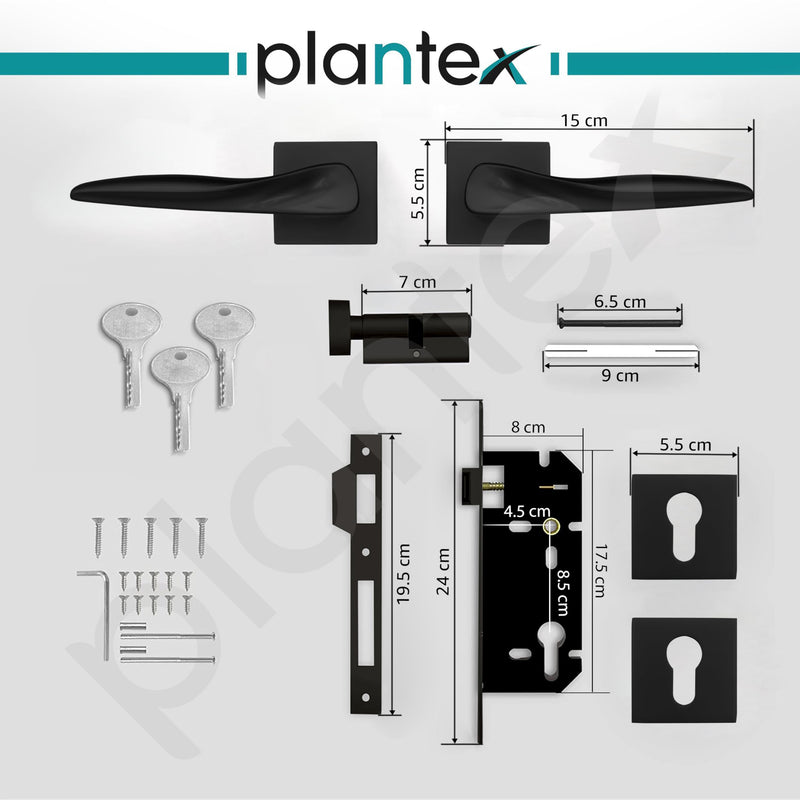 Plantex Premium Door Lock with 3 Years of Warranty/Main Door Lock for Home/Mortise Locks for Door - (PT-002- Black)-3