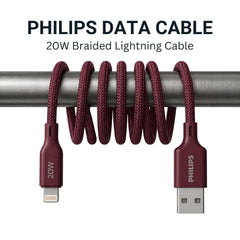 Philips DLC4130VI/94 20W iPhone Original Type-A to Lightning Fast Charging Cable (1m, Iron Red)