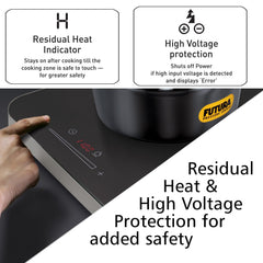 Hawkins Futura Dual Hob Induction Cooktop, 3600-W, Auto Cut-off, Child Lock, Intelligent Boil-Dry Protection, 20 Power Settings, Black (FIC2A1)