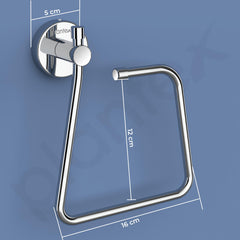 Plantex Stainless Steel Towel Ring for Bathroom/Napkin-Towel Hanger/Wash Basin/Bathroom Accessories - (Chrome-Rectangle) - Pack of 3-3