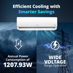 Voltas 243V Vectra CAJ 2 ton 3 star inverter Split AC |4-IN-1 Adjustable mode|Energy Efficient| Anti dust filter with Anti-microbial coating| Sleep mode | Copper Condenser Coil | White