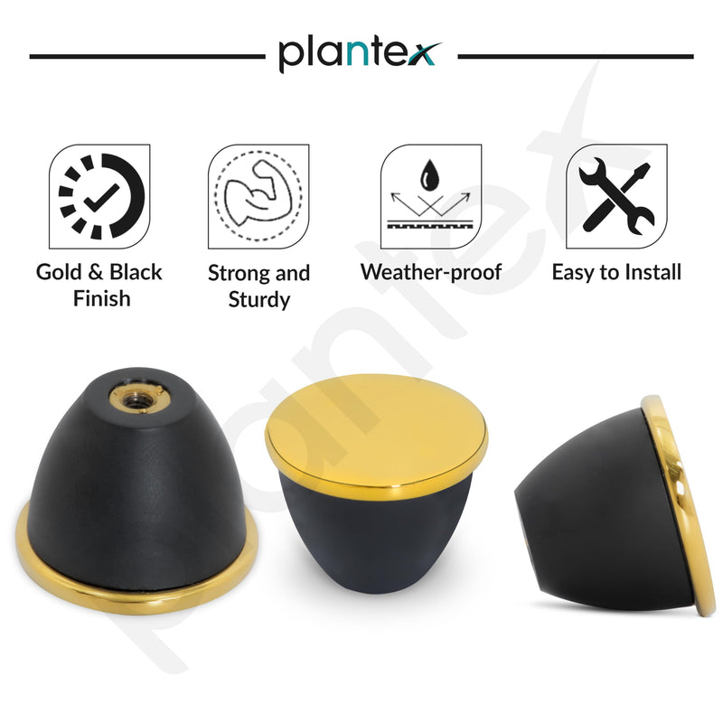 Plantex Knobs for Drawer/Drawer Knobs/Knobs for Cabinets/Pull-Push Knobs for Kitchen/Bedroom Drawer - Pack of 1 (Black & Gold)-4