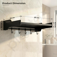 Plantex Oven Stand for Kitchen/GI Steel Oven Stand/Wall Mounted Oven Organizer for Home/Kitchen - Pack of 1 (Black)-3