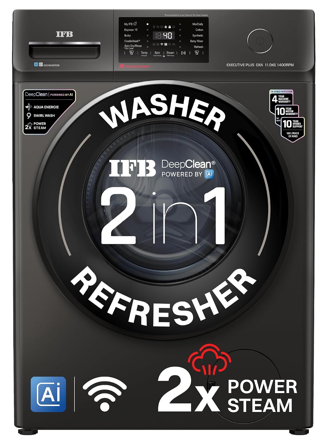 IFB 11 Kg 5 Star Front Load Washing Machine (EXECUTIVE PLUS OXN 1114, Onyx)