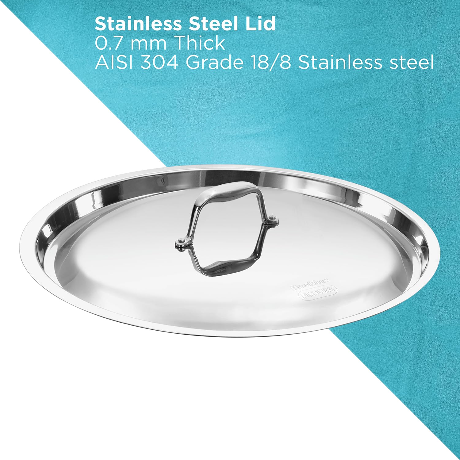 Hawkins Pro 5 Litre Deep-Fry Pan, Triply Stainless Steel Kadhai with Stainless Steel Handles and Stainless Steel Lid, Silver (PSK50S)