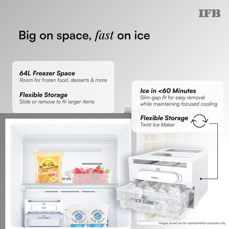 IFB 241L 2 Star 10-in-1 Convertible, Advanced Inverter Frost-Free Double Door Refrigerator with 30 Hrs Cooling Retention, Turbo Freeze & 4 Year Super (IFBFF-291BYOSET)-5