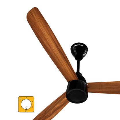 atomberg Renesa Prime 1200mm BLDC Motor | BEE 5 Star Rated | Sleek Ceiling Fans Compatible with Regulators | Without Remote Control | Upto 65% Energy Saving and High Air Delivery Fan (Honey Maplewood)
