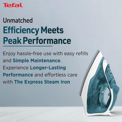 Tefal Express Steam Iron | No.1 Ironing Brand in Europe | 2400W | X-Glide Ceramic Soleplate | 210g/min Boost | 40g/min Steam | Wrinkle Remover | 2-Year Warranty
