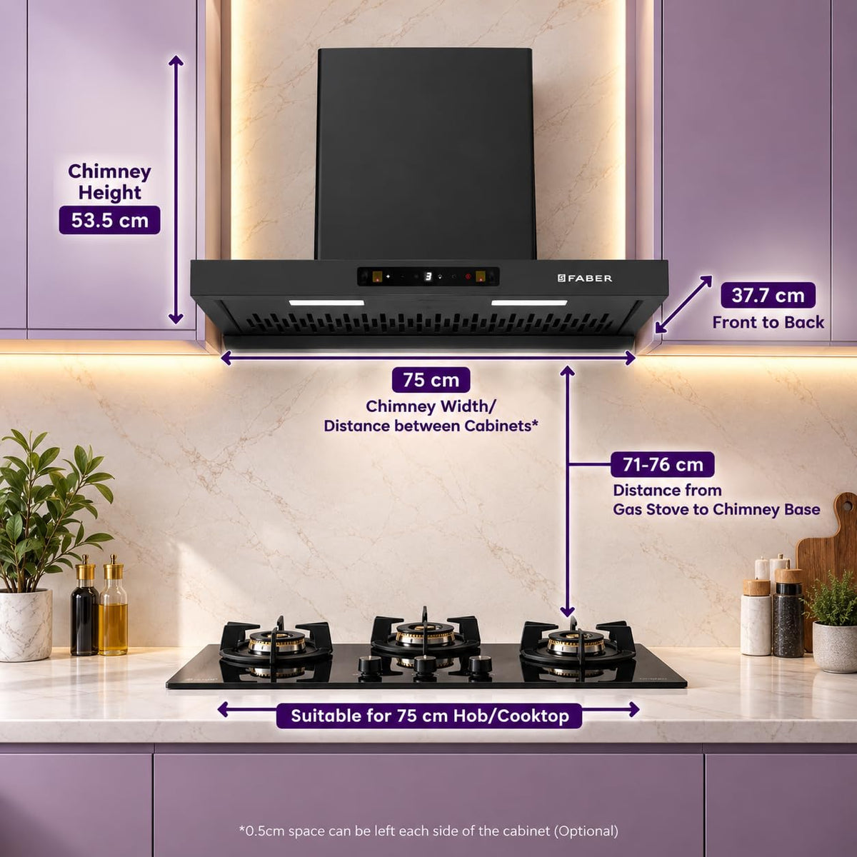 Faber Atom 75cm 1500m³/hr BLDC Autoclean Filterless T-Shape Chimney|Built In Oil Collector|Touch & Gesture Control|8Yr M