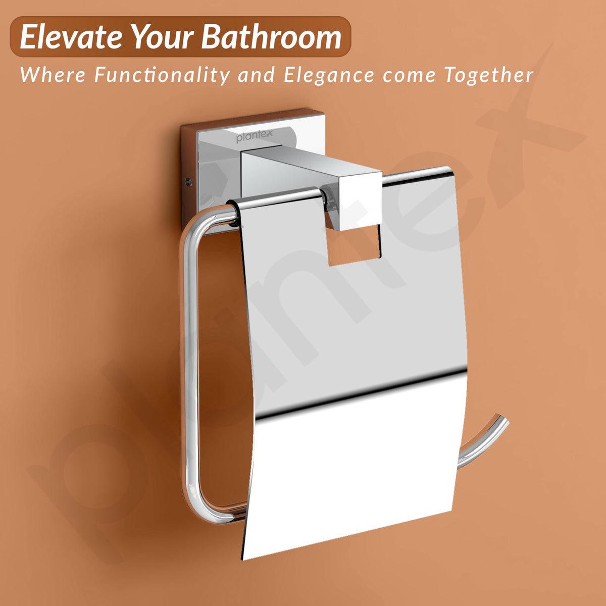 Plantex Stainless Steel Toilet Paper Roll Holder/Tissue Paper Holder in Bathroom/Kitchen/Bathroom Accessories - Nexa (Chrome)-6