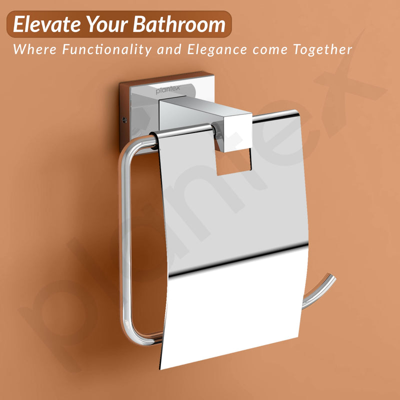 Plantex Stainless Steel Toilet Paper Roll Holder/Tissue Paper Holder in Bathroom/Kitchen/Bathroom Accessories - Nexa (Chrome)-6