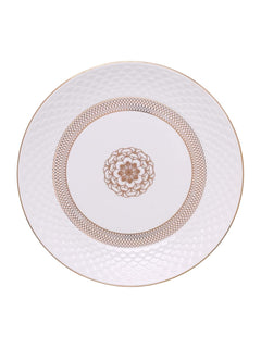 Clay Craft Ceramic Ripple Solid Dinner Set of 18 Pieces, Jaisalmer Real 22K Gold, for Family of 6, Dinner Set Ceramic, Crockery Set, Dining Set for Dinner, Plates and Bowls Set, Crockery Set for Gift